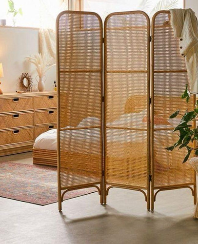 Screen Rattan Mesh Palma - Modern Rattan Folding Screen | Maison Tarbouche