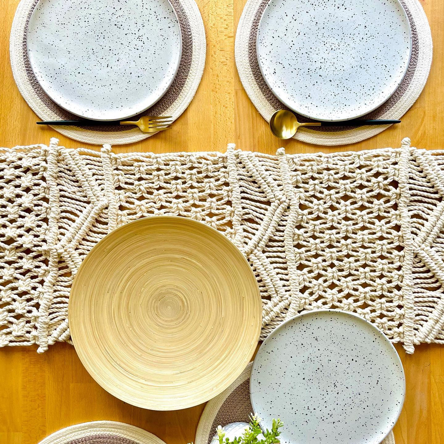 Teslam - Boho Macrame Table Runner (Small)