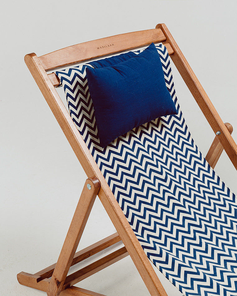 Miniature : Mika - Wooden Long Chair - Blue