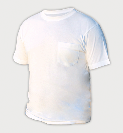 basic pocket T white