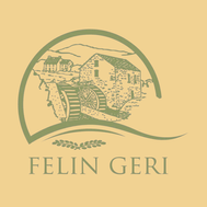 “Felin Geri logo showing a traditional watermill illustration.”

