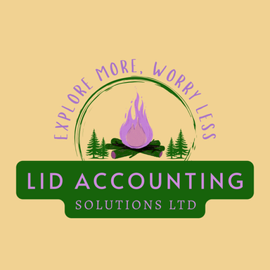 LID Accounting Solutions Ltd logo with campfire and trees, UK bookkeeping and accounting services for small businesses, Explore More Worry Less branding.