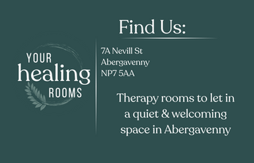 Business card designed by Social Buzz Media Management for Your Healing Rooms, based in Abergavenny.
