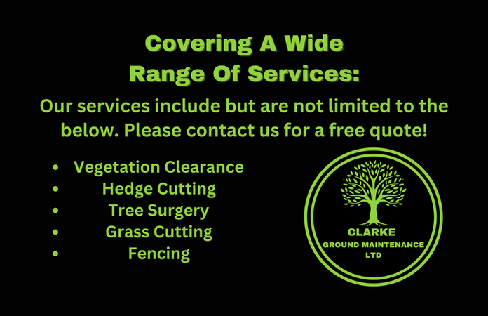 Business card designed by Social Buzz Media Management for Clarke Ground Maintenance.