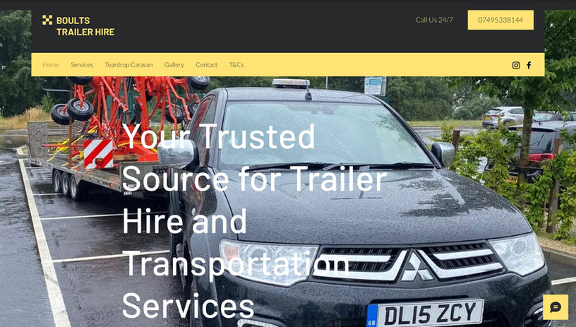 Website designed by Social Buzz Media Management for Boults Trailer Hire & Transportation Services, based on the outskirts of Abergavenny.
