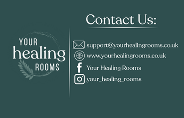 Business card designed by Social Buzz Media Management for Your Healing Rooms, based in Abergavenny.