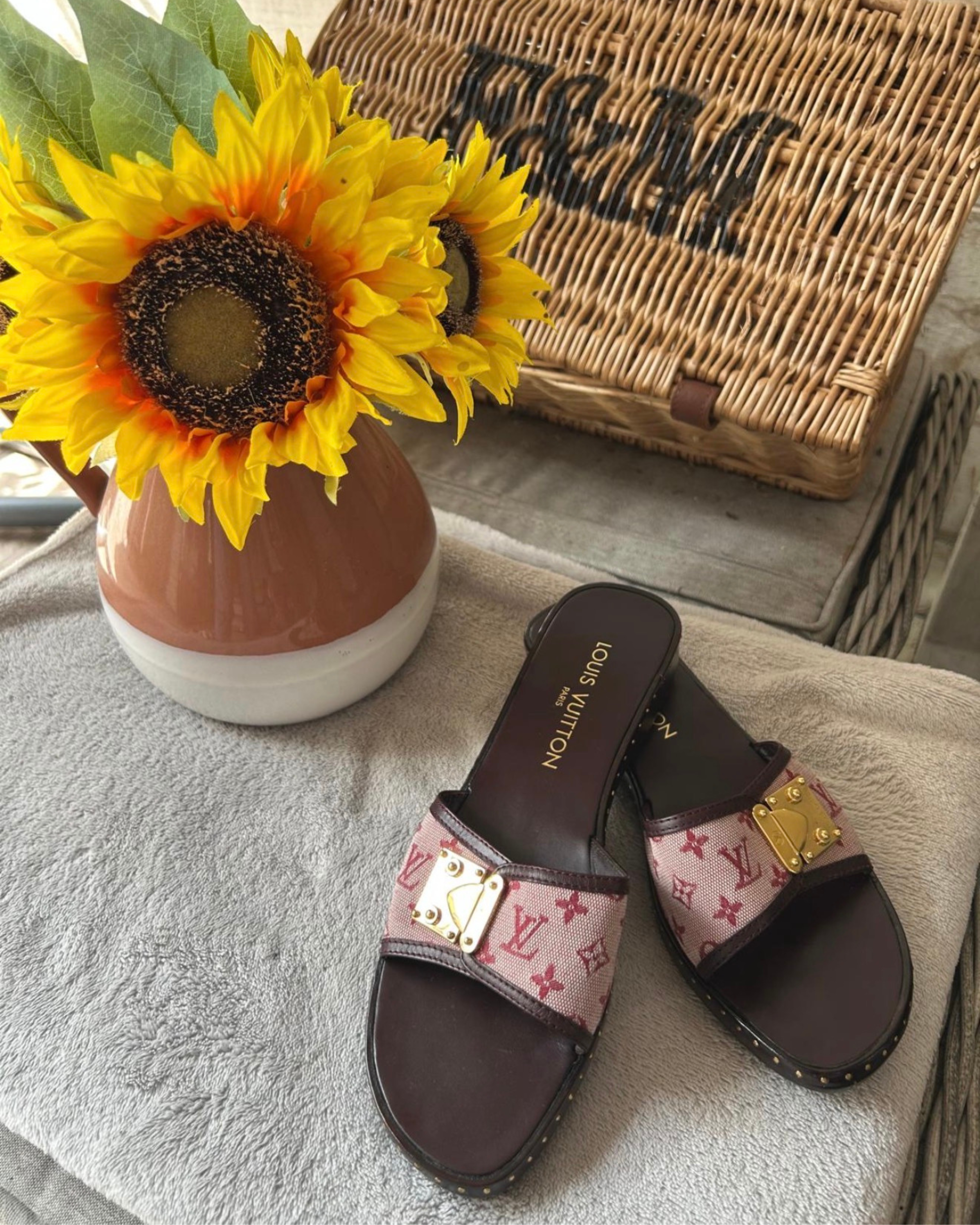 Louis Vuitton Monogram Denim Lock It Mules
