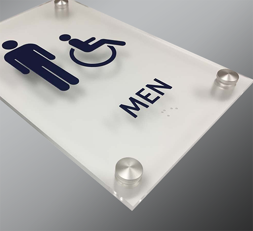 ADA Compliant signs for government, hospitals, universities and municipalities. Permanent, directional, and informational handicap braille signs