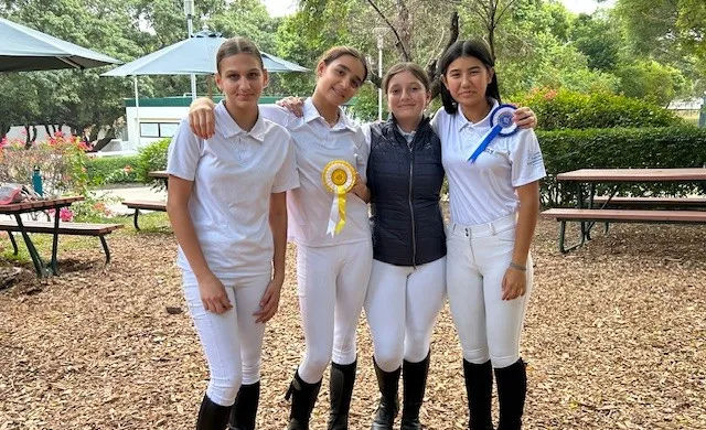 Rose, Alice, Ely and Romane represent FIS at the EFHKC Inter-school Equestrian Challenge