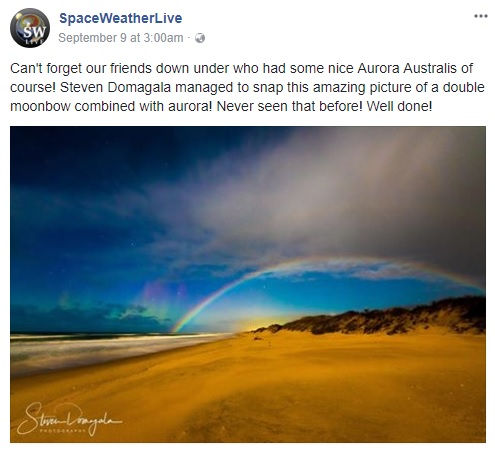 Big thanks to Space Weather Live for their shout out to my photo!