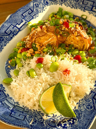 Chou grillé et sauce satay