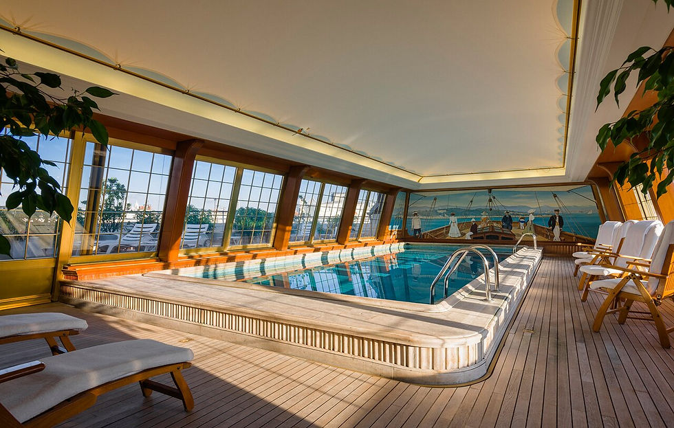 The indoor swimming pool at the Le Bristol Hotel in Paris