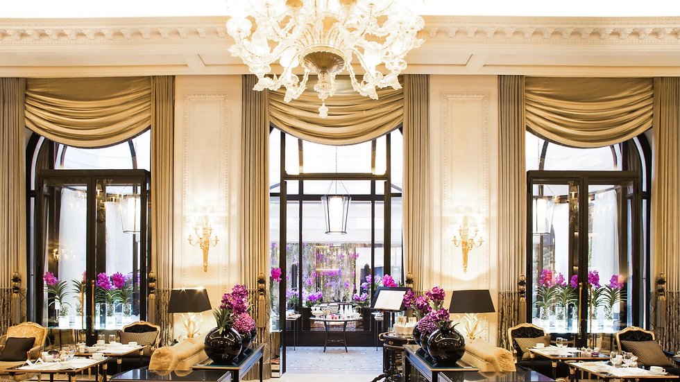 A dining room at the Four Seasons George V Hotel in Paris