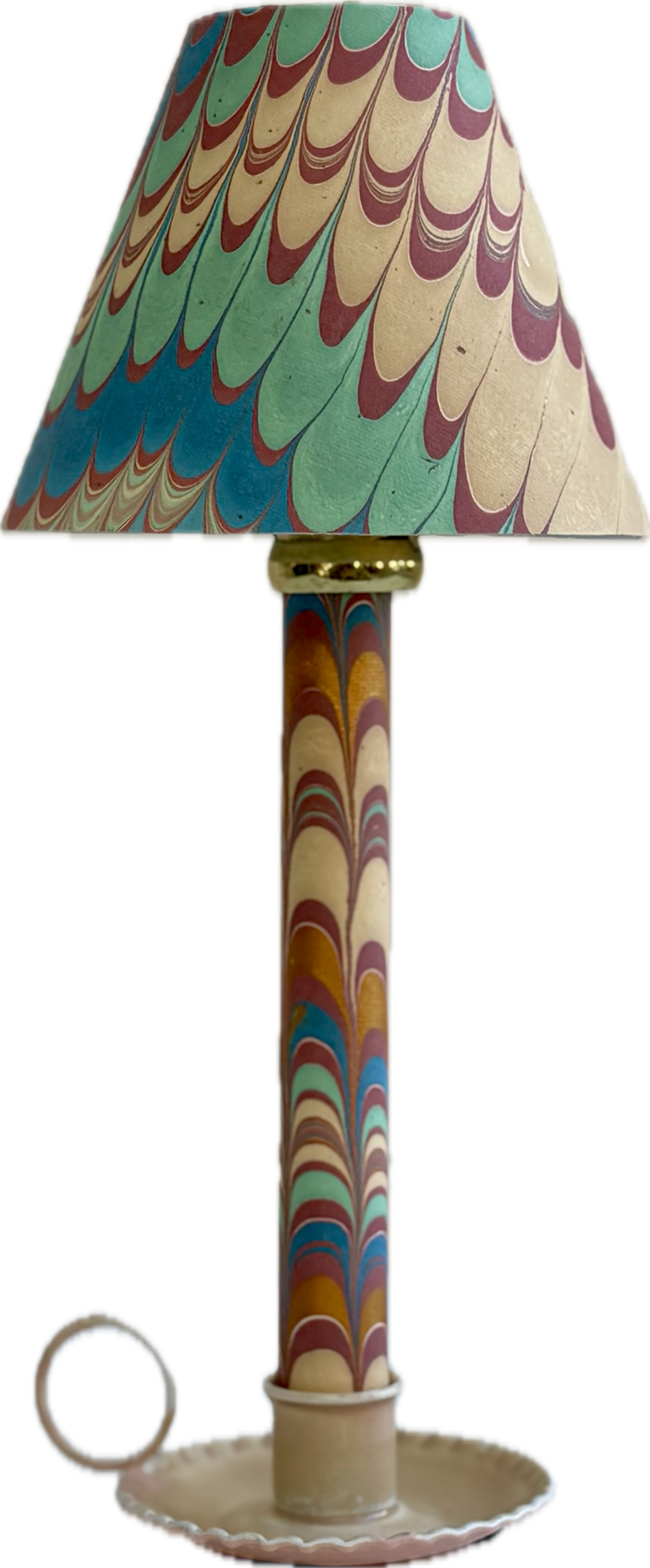 Feather marbling LED candle & shade