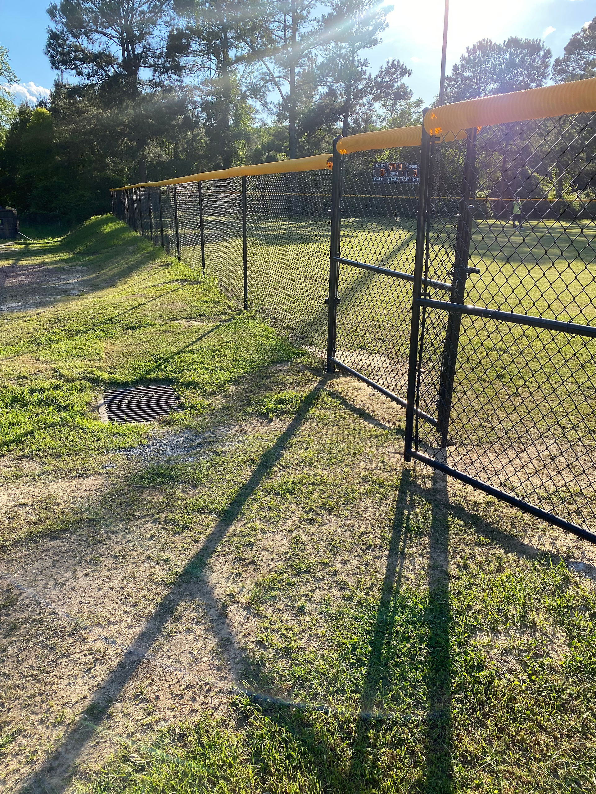 Black Chain Link Baseball Fence