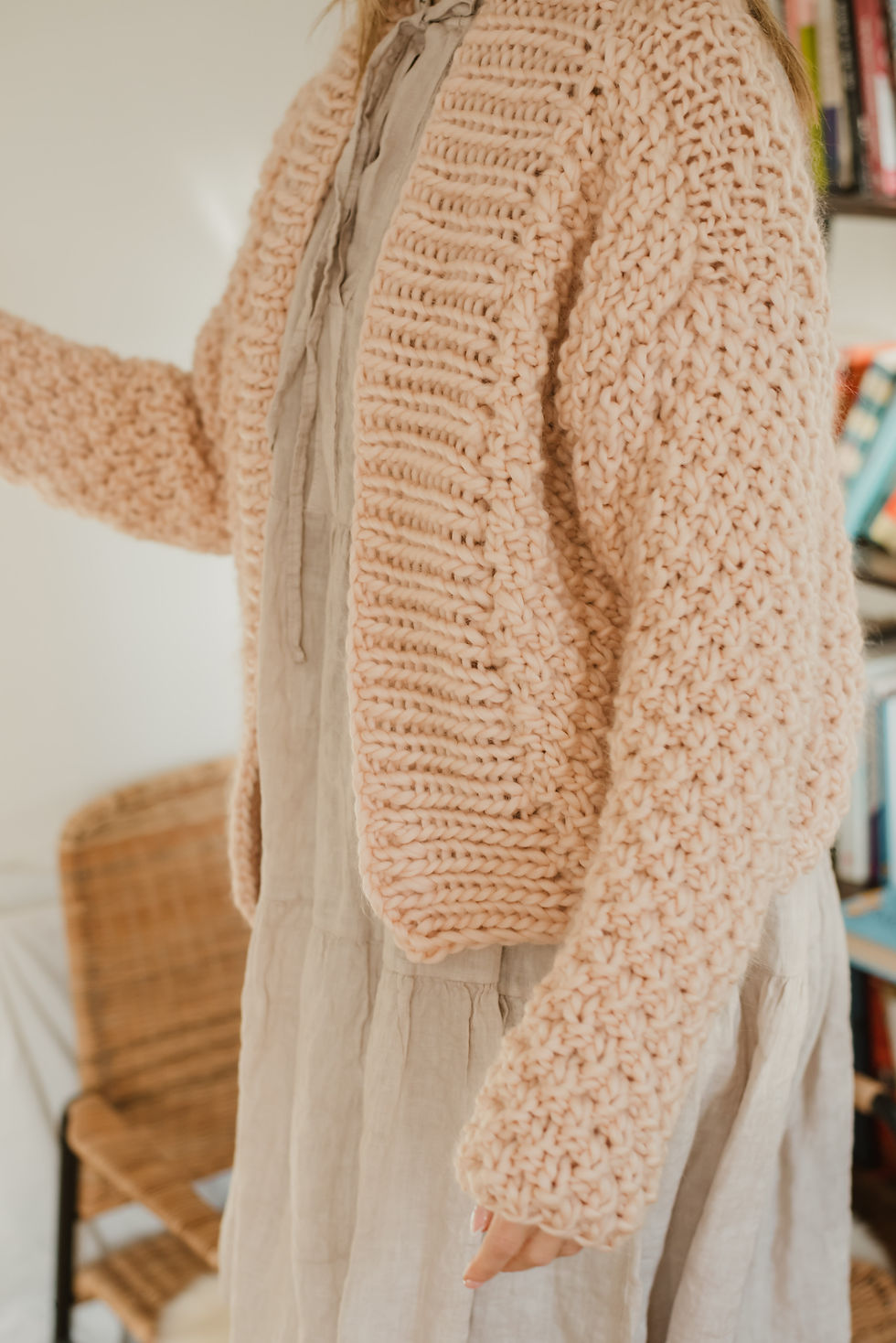 Thumbnail: Chunky Merino Wool Bomber Jacket