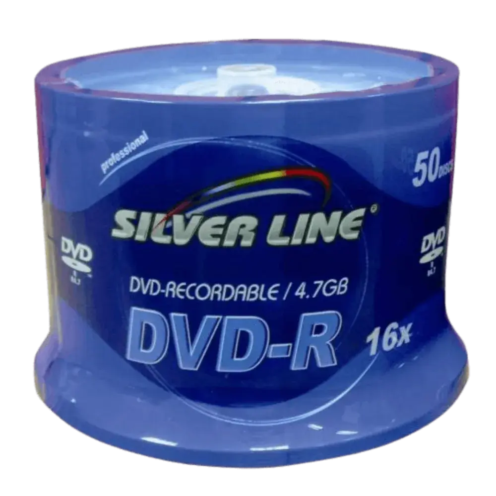 50 דיסקים CAKEX16 DVD-R/+R 4.7GB Silver Line