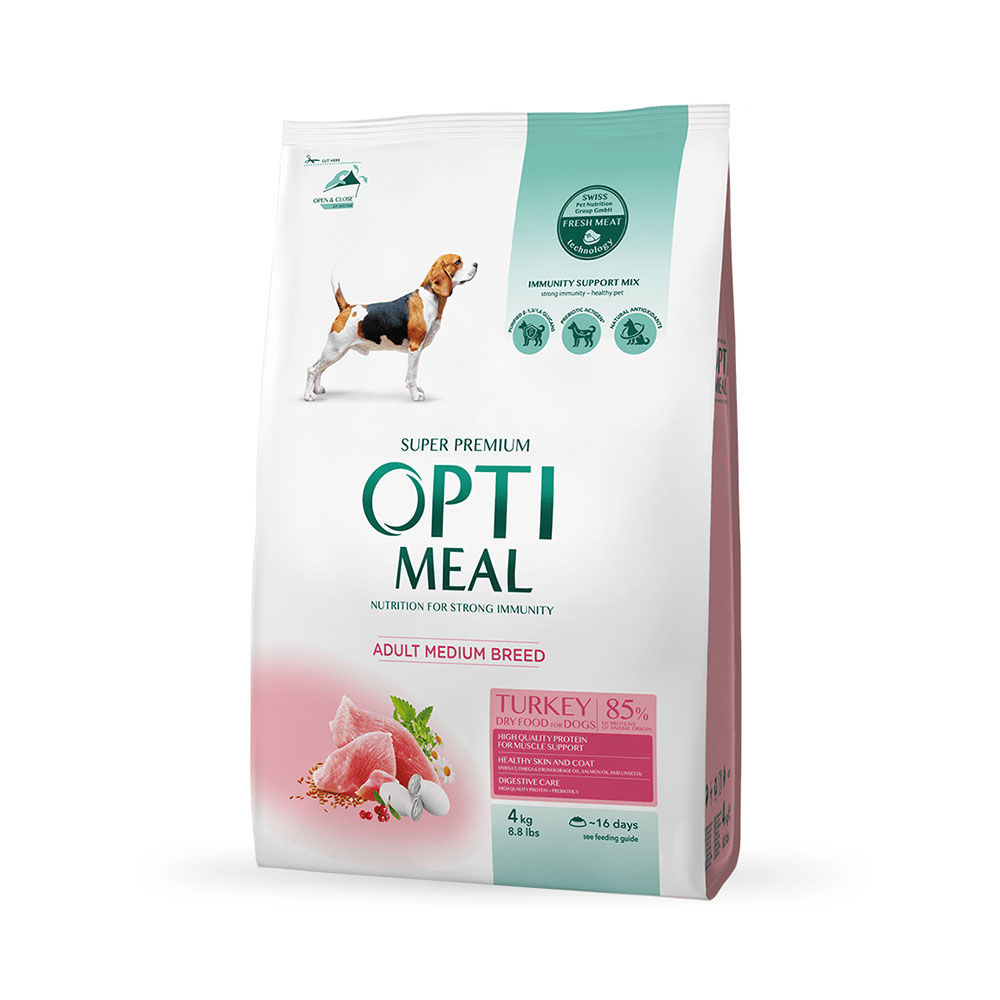 Сухой корм Optimeal для взрослых собак средних пород с индейкой