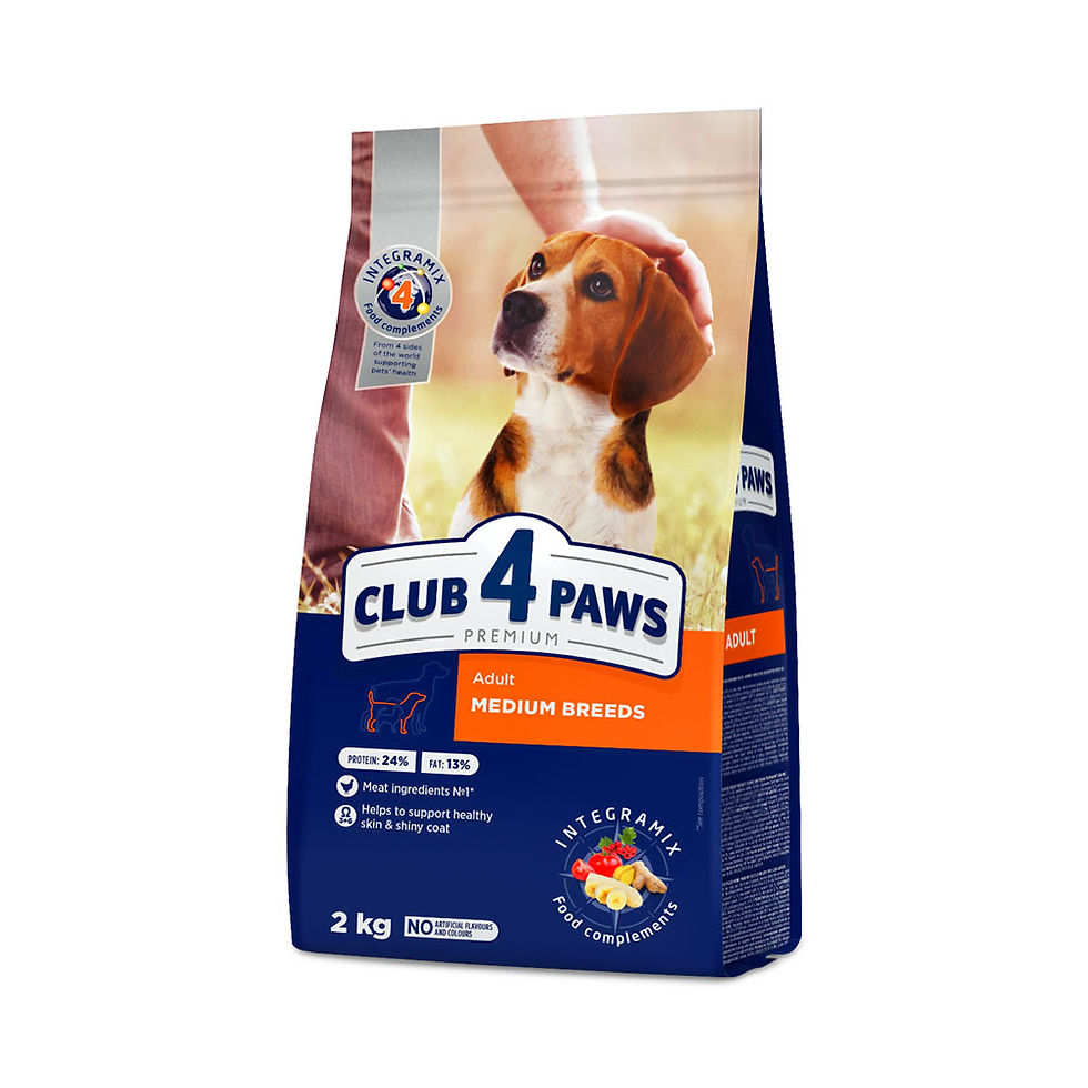 Club 4 Paws Premium сухой корм для взрослых собак средних пород со вкусом курицы 2 кг