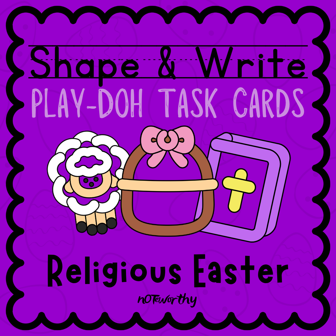 Religious Easter Play-Doh Task Cards: Shape & Write Fine & Visual Motor OT