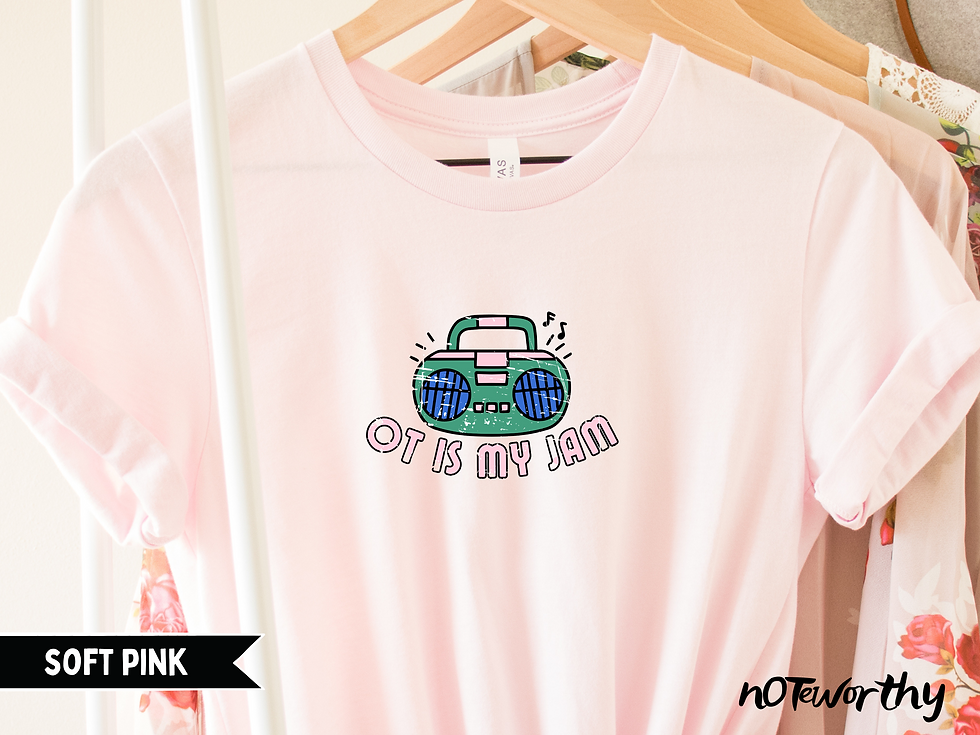 Thumbnail: Occupational Therapy Shirt, OT is My Jam, Vintage Distressed Retro Boom Box Tee
