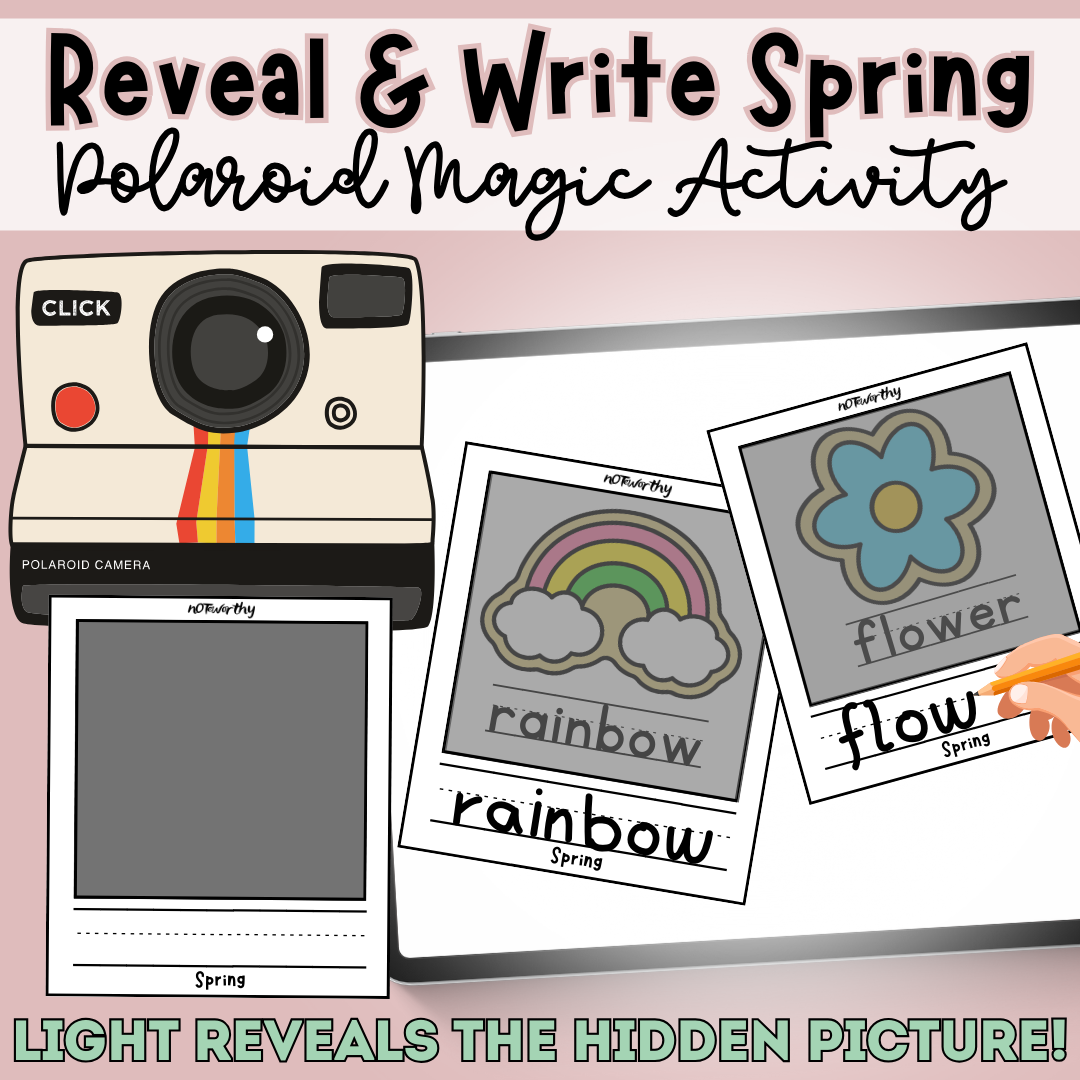 Reveal & Write: Spring Handwriting Practice for Kids โ Light-Up Hidden Pictures