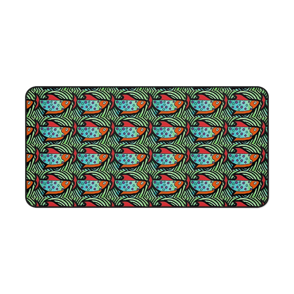 Thumbnail: Colorful Fish Pattern Desk Mat | Mouse Pad