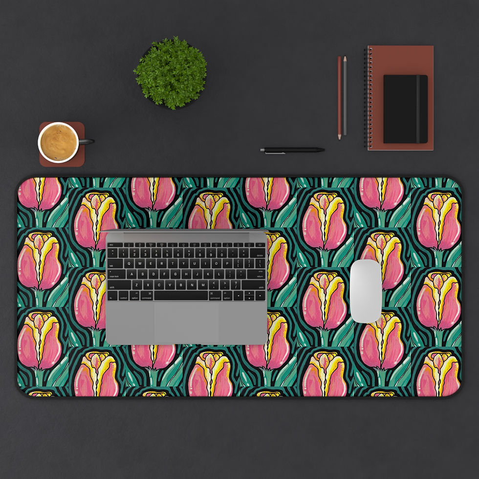 Thumbnail: Colorful Flower Pattern Desk Mat | Mouse Pad