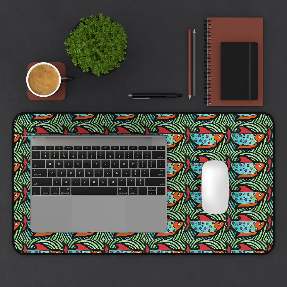 Thumbnail: Colorful Fish Pattern Desk Mat | Mouse Pad