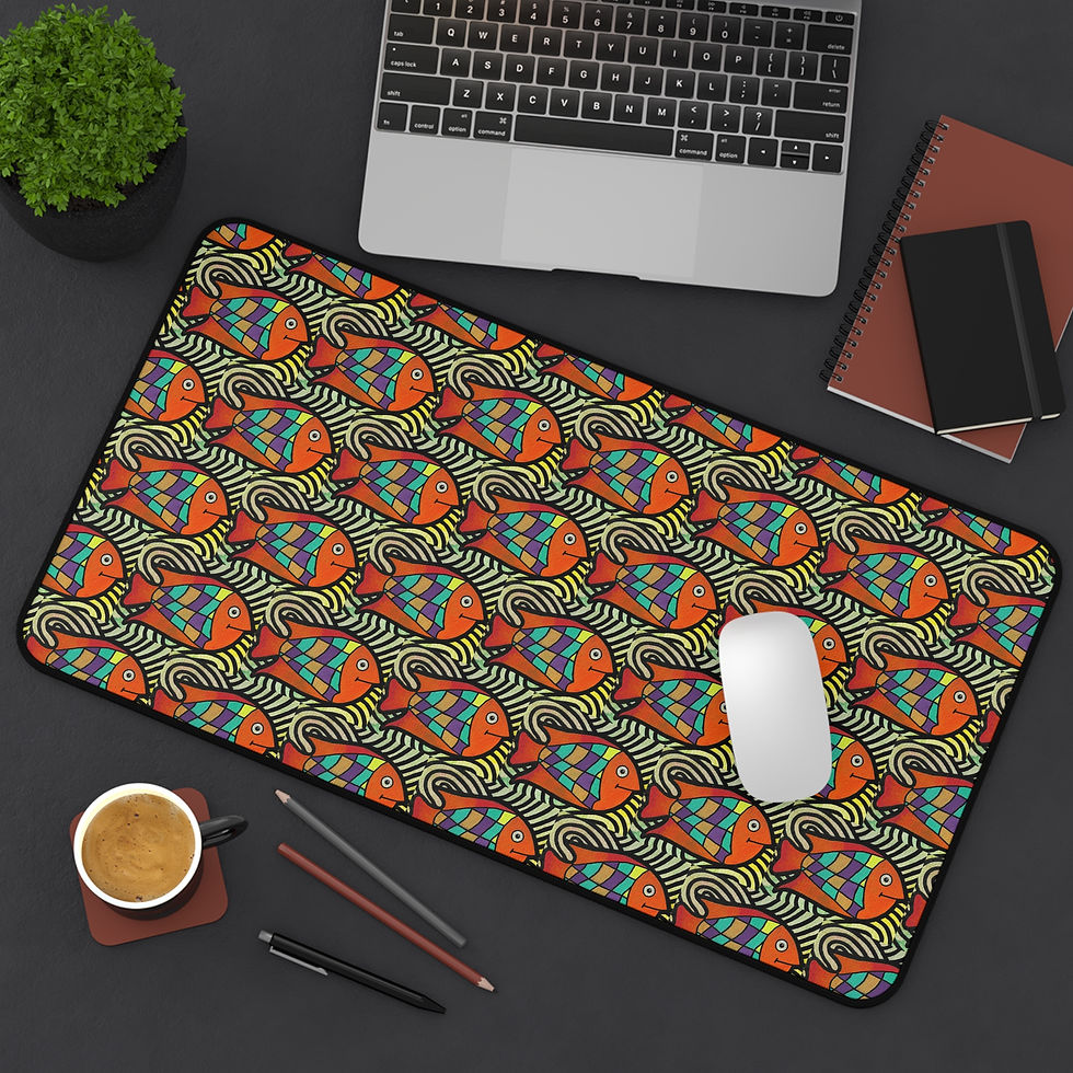 Thumbnail: Colorful Fish Pattern Desk Mat | Mouse Pad
