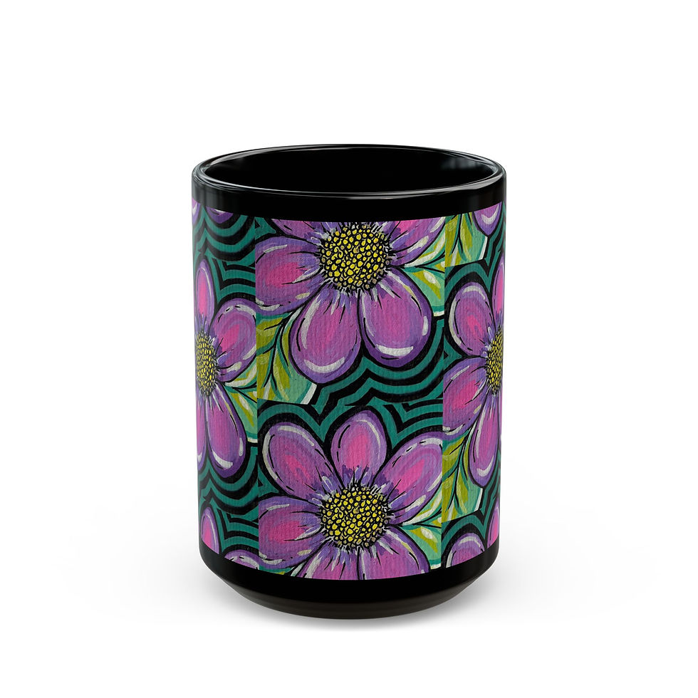 Thumbnail: Colorful Floral Ceramic Coffee Mug
