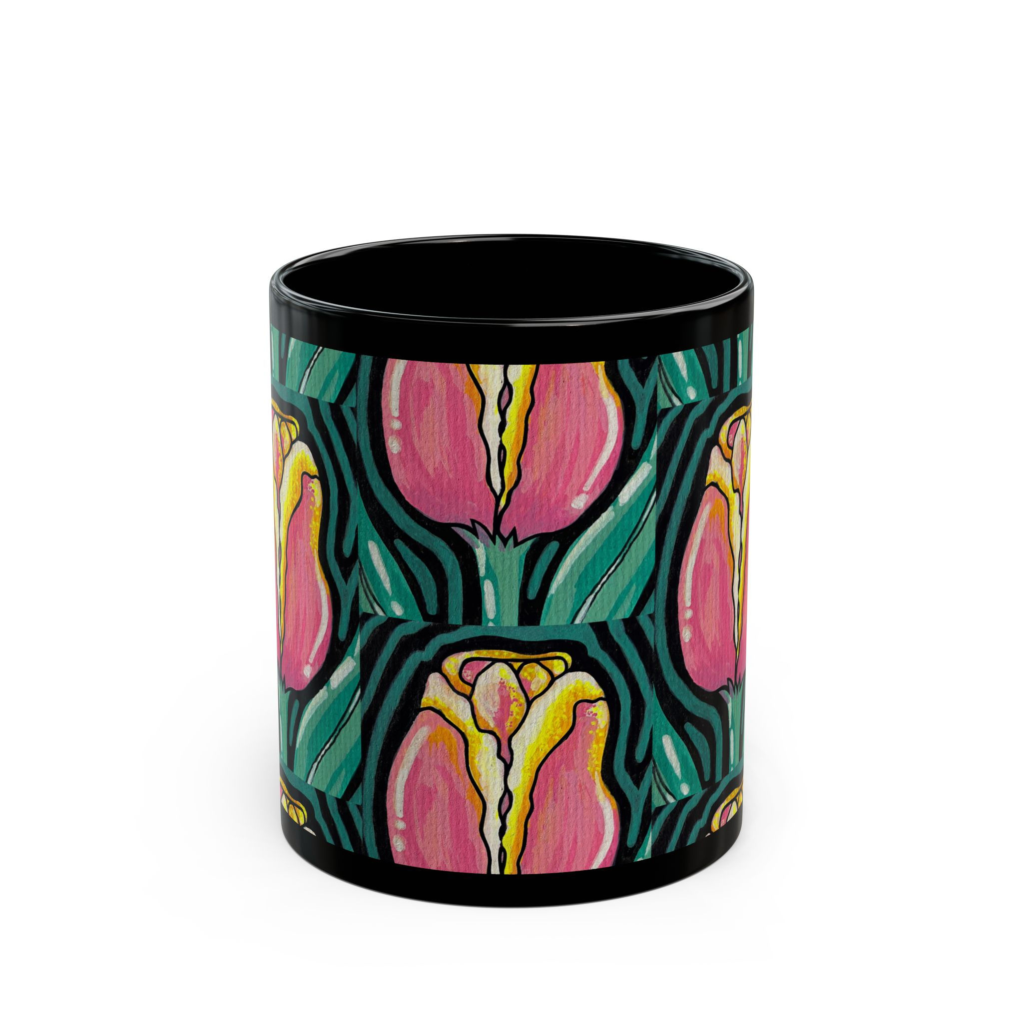 Colorful Floral Ceramic Coffee Mug