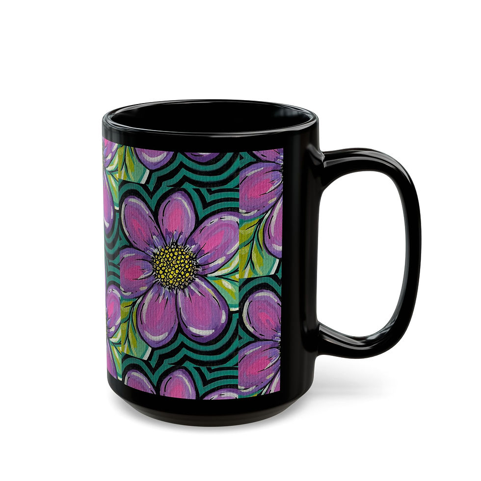Thumbnail: Colorful Floral Ceramic Coffee Mug