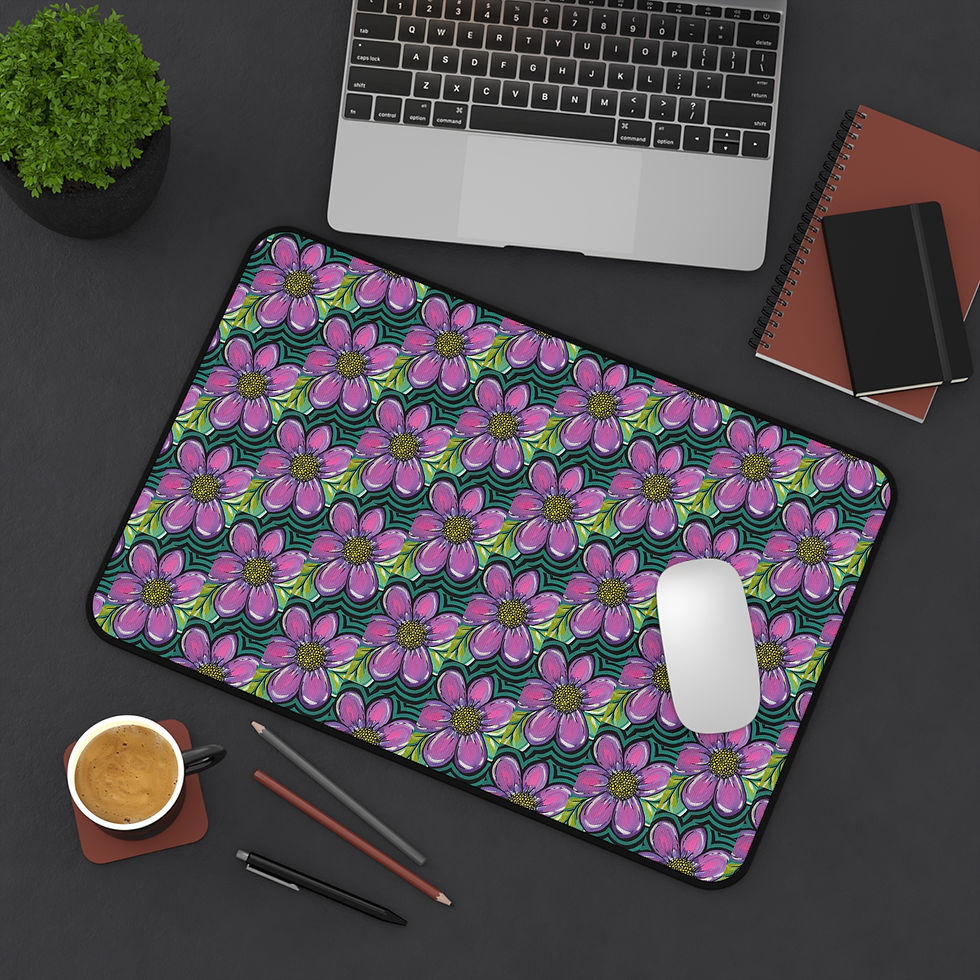 Thumbnail: Colorful Flower Pattern Desk Mat | Mouse Pad