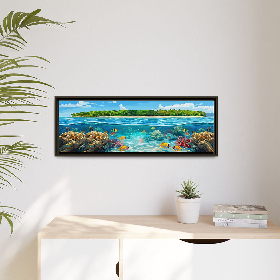 Thumbnail: Tropical Reef Seascape Digital Art on Canvas