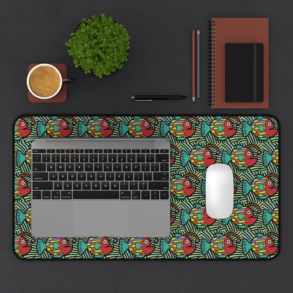 Thumbnail: Colorful Fish Pattern Desk Mat | Mouse Pad