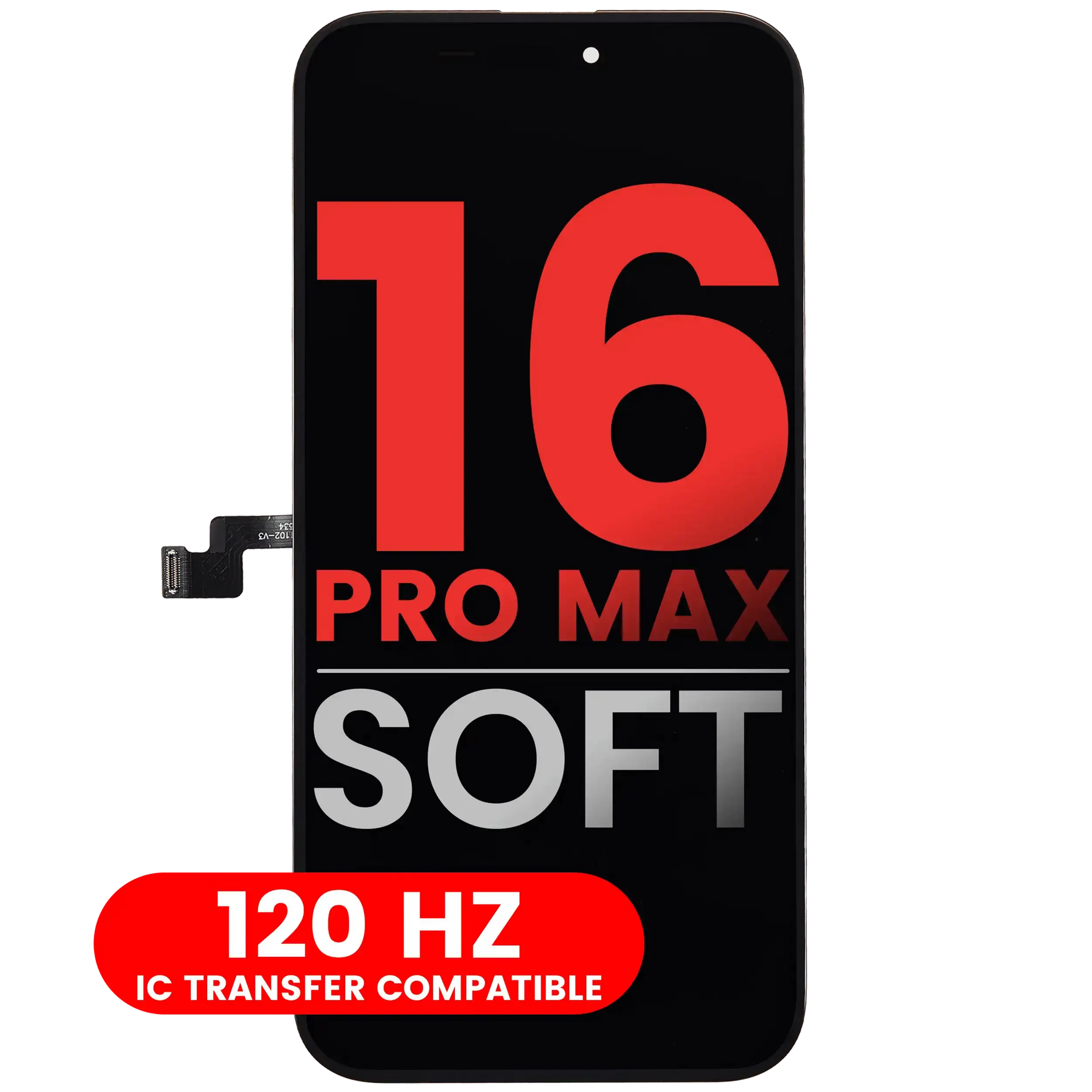 OLED Assembly For iPhone 16 Pro Max (Aftermarket Plus: Soft) (120HZ)