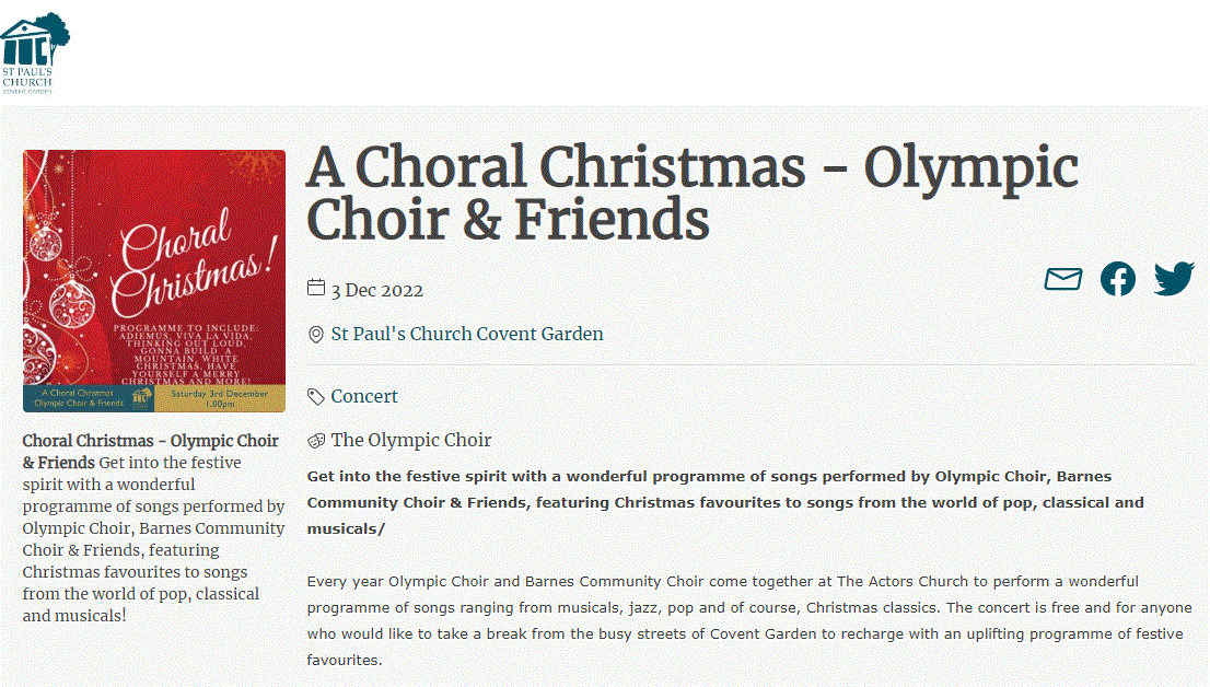 Free tickets now available to book for our Covent Garden Xmas Concert!