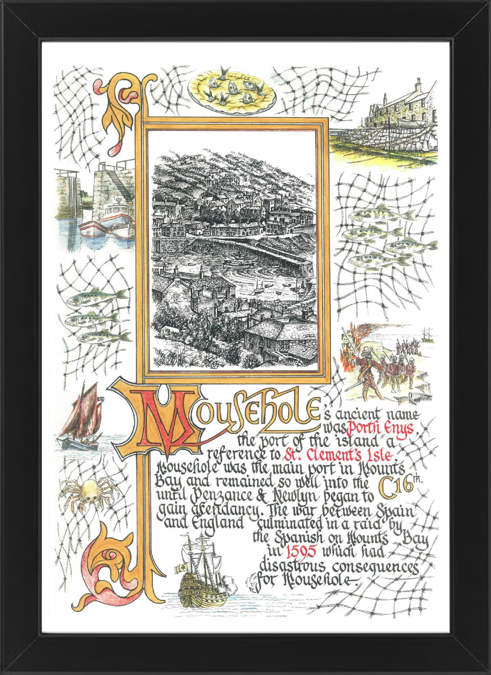 Mousehole - A4 Framed Print