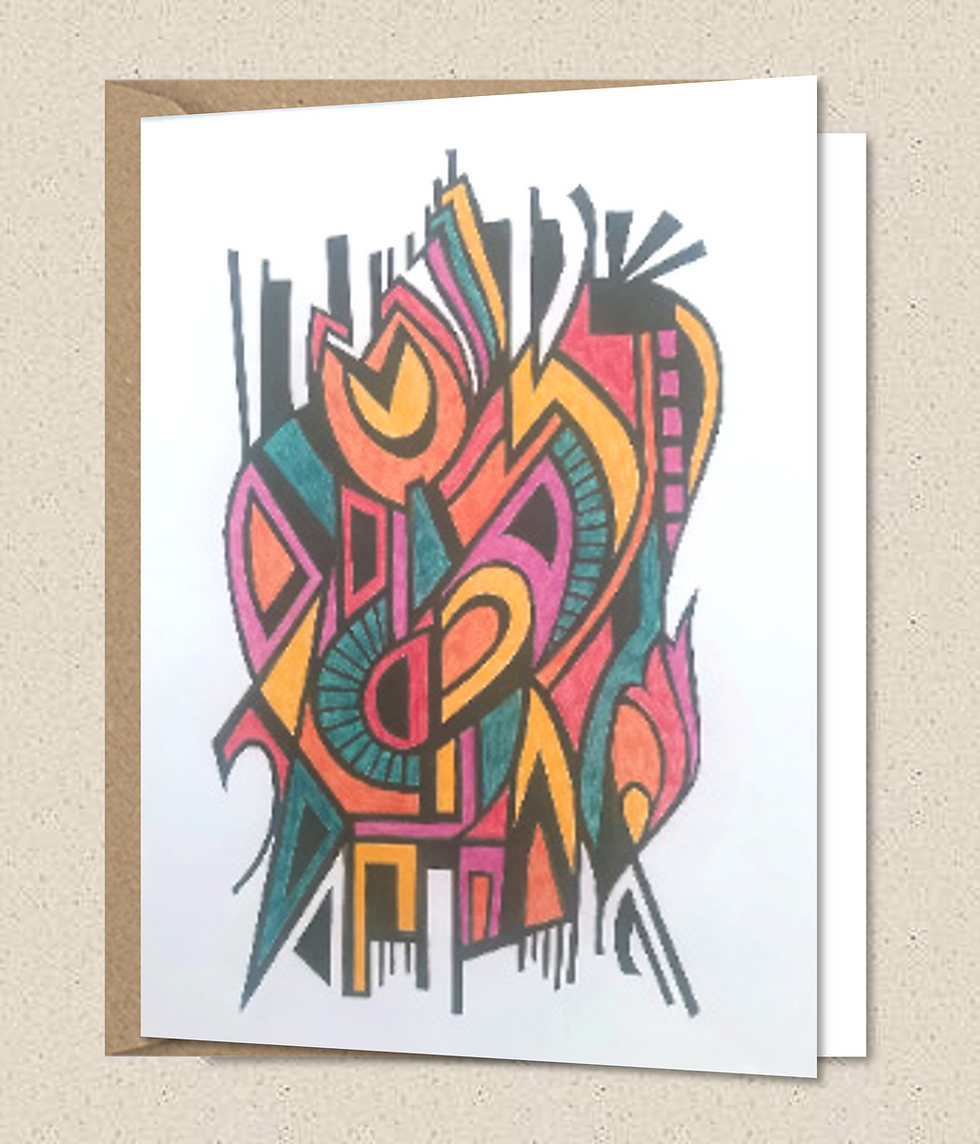Thumbnail: Set of 5 A5 Cards - Abstract Art