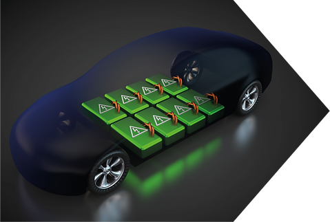 Electric Car showing battery packs inside