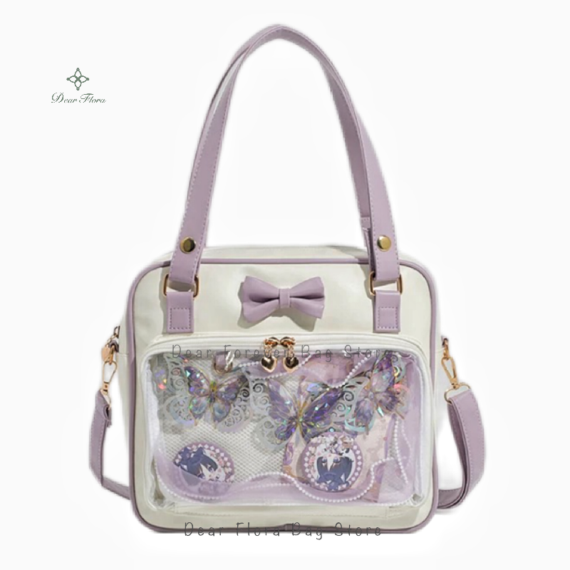 Thumbnail: Y2K Cute Bow Ita Bag Girl Transparent Messenger Bag Women Fashion Shoulder Cross