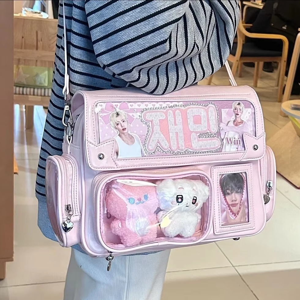 Thumbnail: New Y2K Cute Ita Bag Harajuku Girl Transparent Pocket Large Capacity Crossbody B