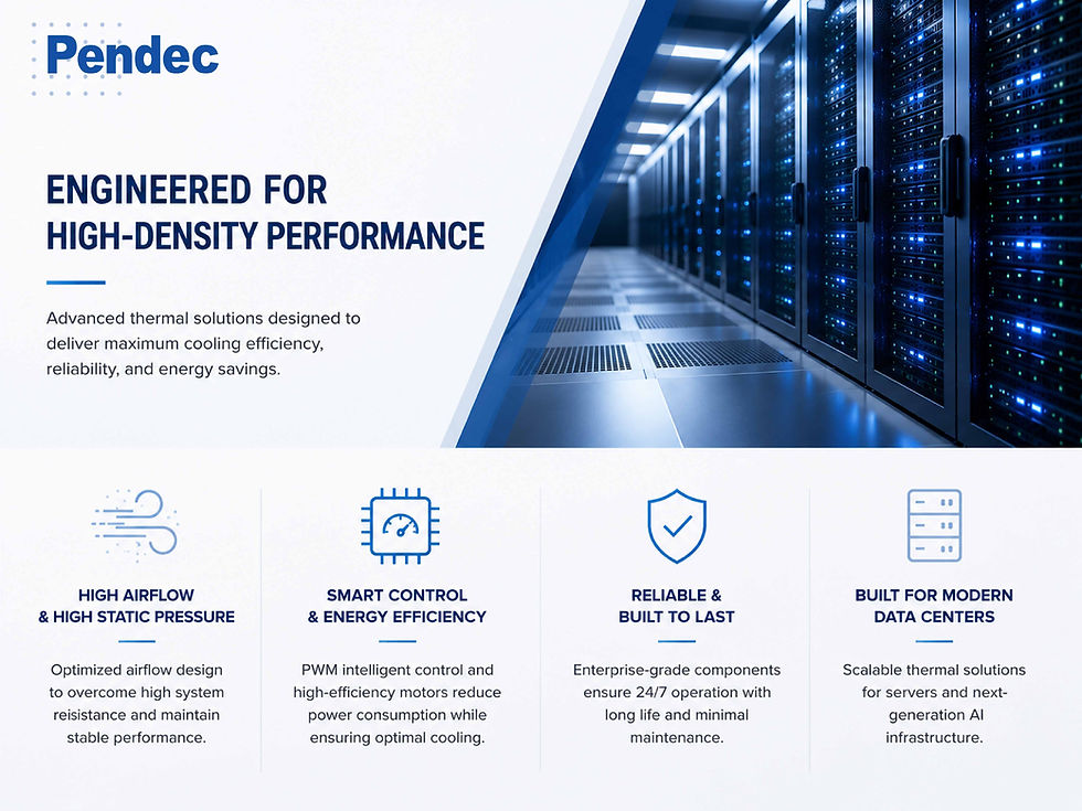 Advanced thermal solution designed to deliver maximum cooling efficiency, reliability and energy savings.