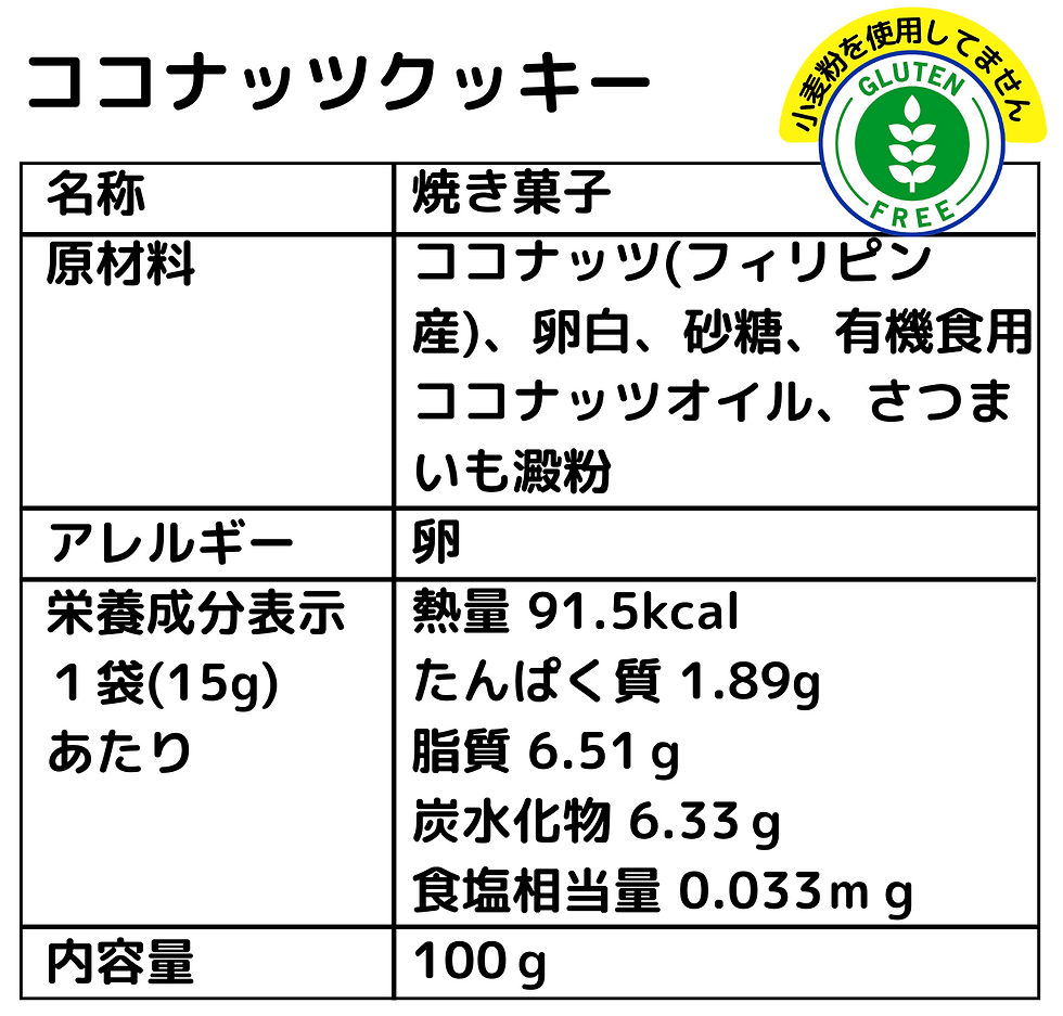 サムネイル： ココナッツクッキー１瓶（瓶付き）