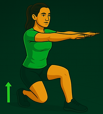 Persona haciendo el ejercicio Media Sentadilla a Una Pierna