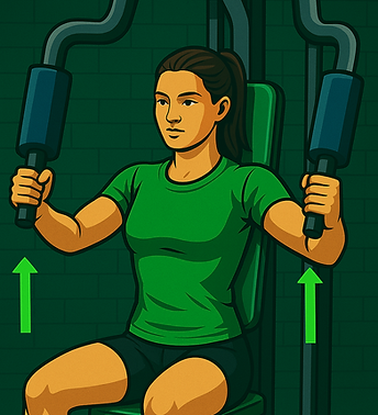 Elevación Frontal en Máquina Guiada