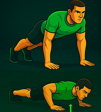 Persona haciendo el ejercicio Flexiones (Push-Up)