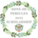 Sons of Pericles 2025 Scholarship logo in a wreath