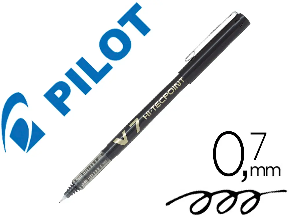 Rotulador Pilot Punta Aguja V-7 Negro 0.7mm